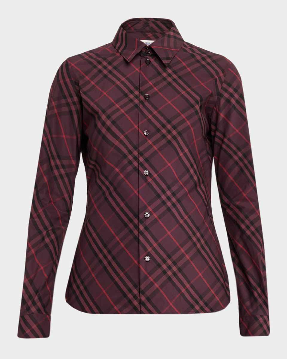 Simone Check Button-Down Shirt